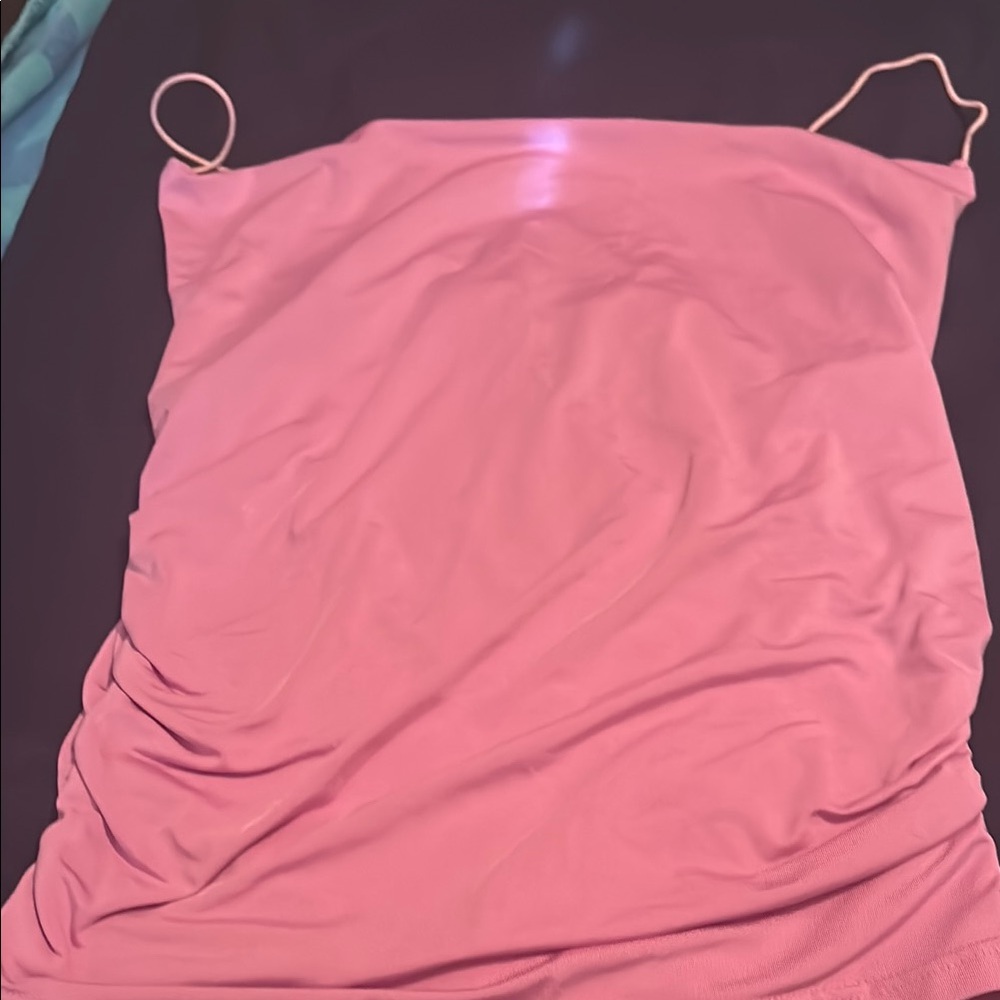 SHEIN Pink Ruched Spaghetti Strap Camisole